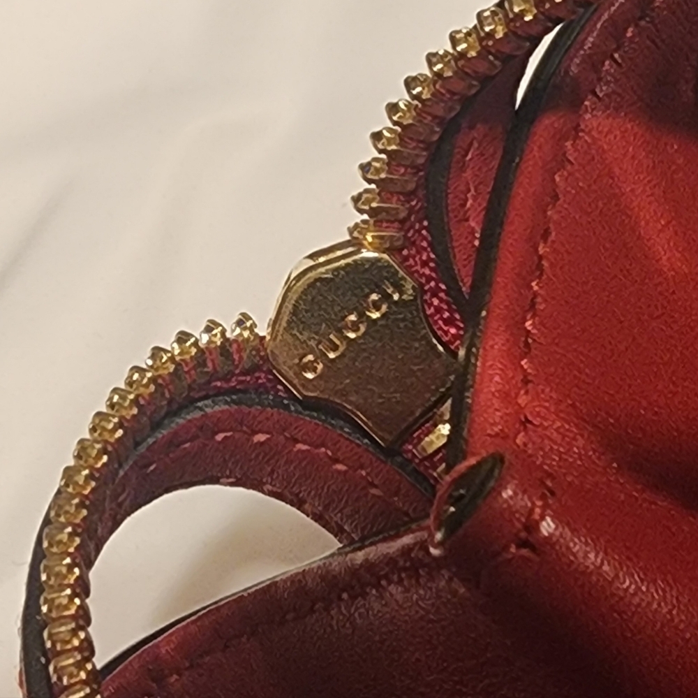 Gucci Red Leather GG Guccissima Calf Leather Bag 453771 Duster Mint Condition - Picture 13 of 16